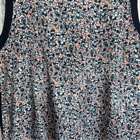 NWT J. Crew Navy Peach Pink Floral Tank Women’s XS - Picture 3 of 4